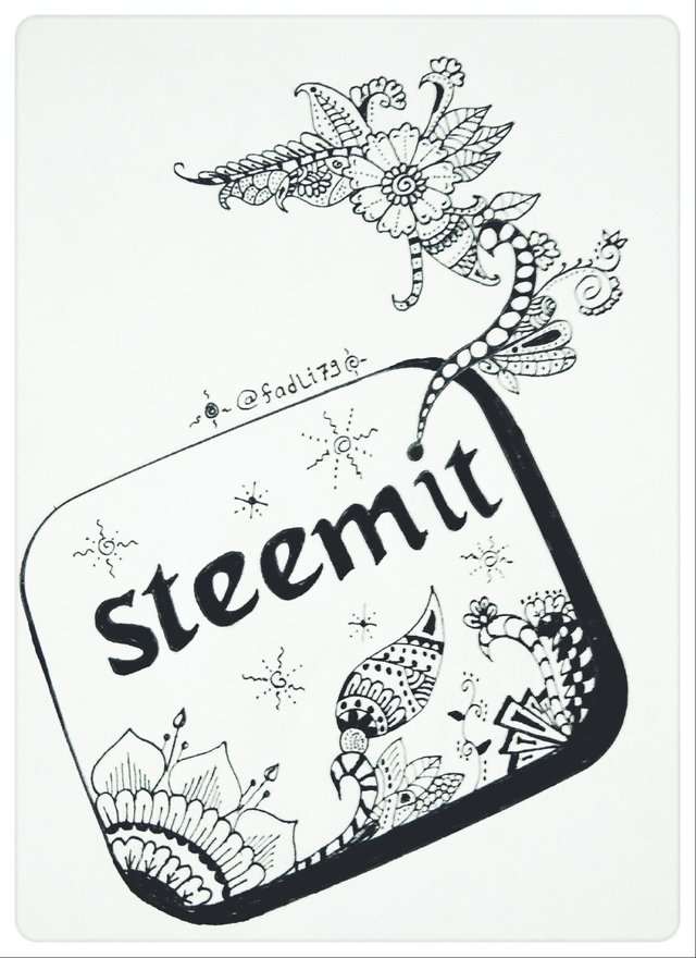 Membuat Tulisan Steemit Dengan Ilustrasi Hiasan Bunga Steemit