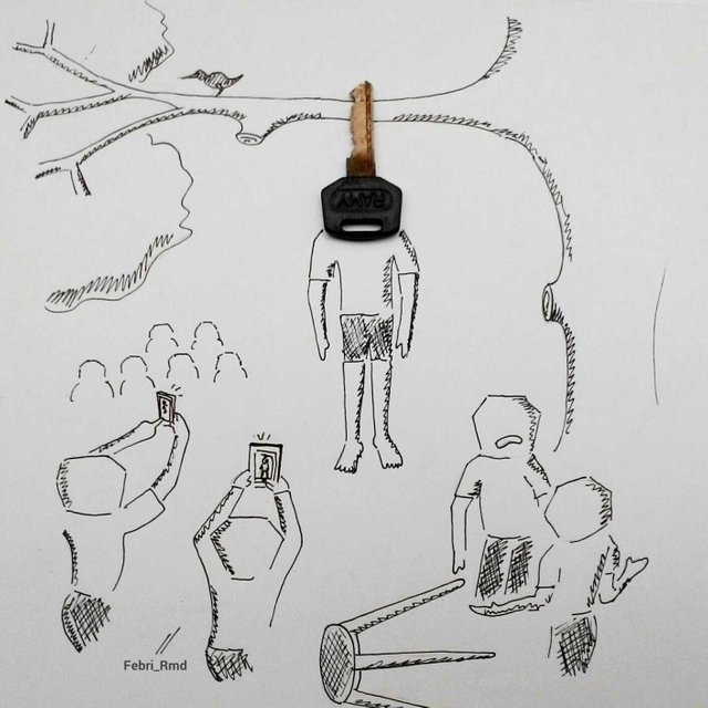 suicide hanging drawing