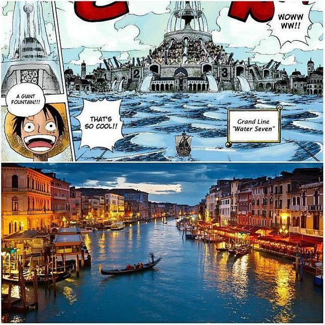 How does the world of 'One Piece' anime look like geographically