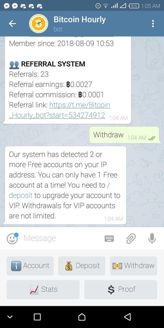 Bitcoin Hourly Bot On Telegram Is A Scam Steemit - 