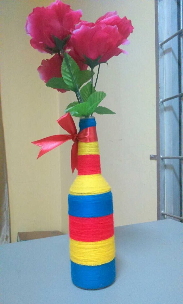Membuat Vas Bunga Cantik Dari Botol Kaca Bekas Steemit