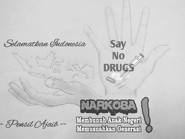 Art Drawing Say No To Drugs Selamatkan Generasi Indonesia Bilingua Steemit