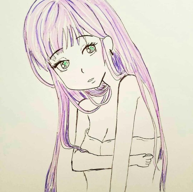 Purple Hair Girl Art Steemit