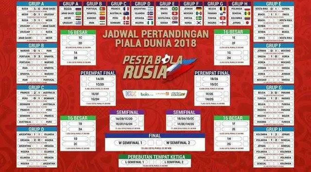 Jadwal Piala Dunia 2018 Steemit