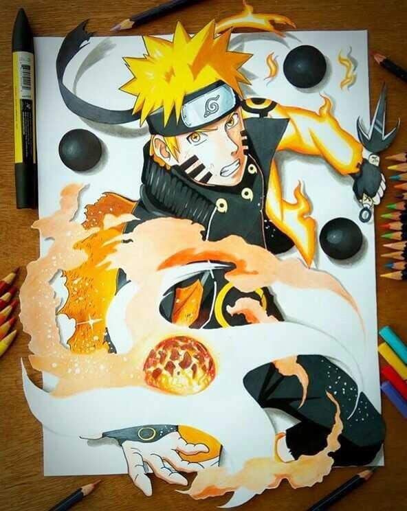 naruto chakra mode drawing