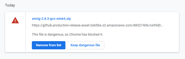 file is dangerous so chrome blocked it