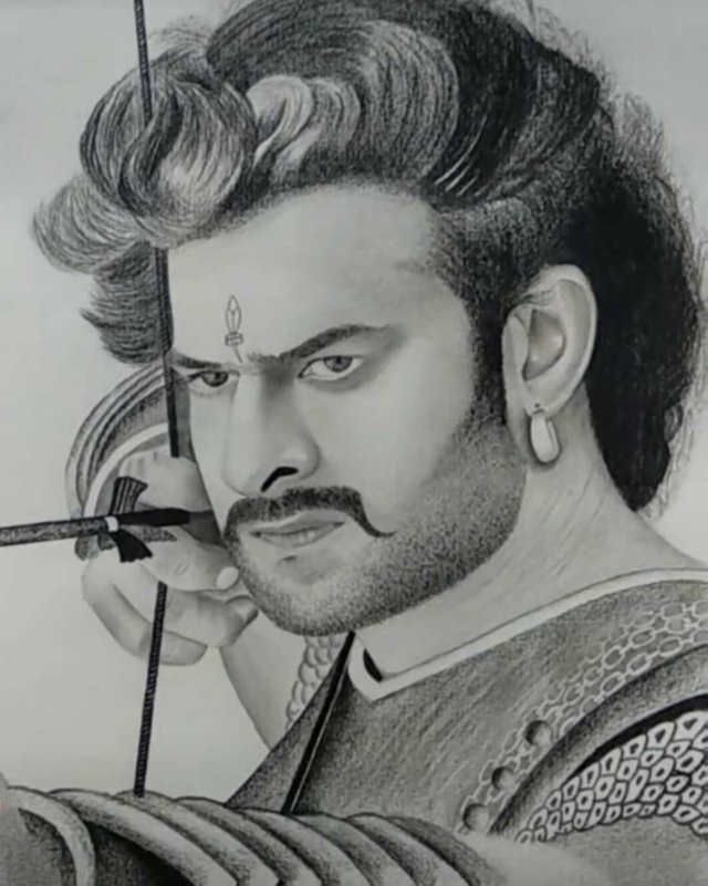 Pencil Sketch of Bahubali Actor Parbhas | DesiPainters.com