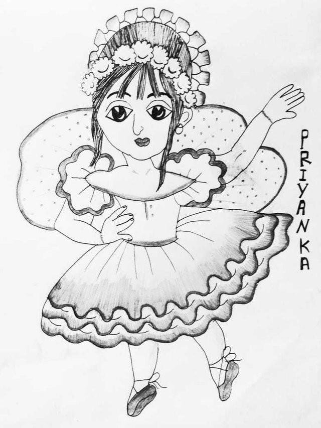 Girl frock clearance drawing