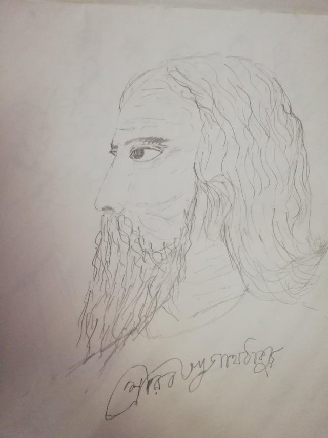 Rabindranath Tagore Drawing by Ashwini Dey  Pixels