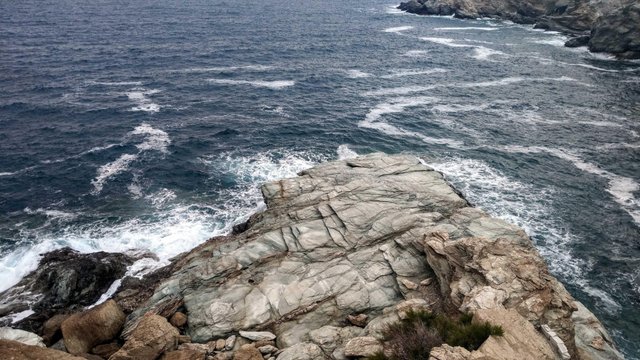 A cliff at Lygaria Beach on Crete in Greece