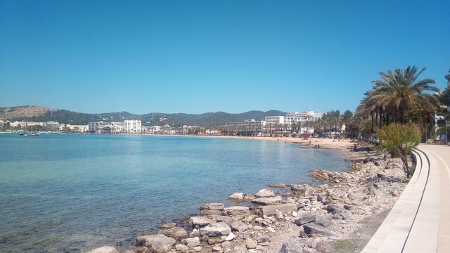 Looking back towards San Antonio, Ibiza