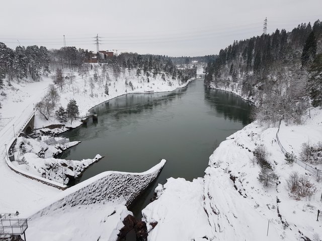 Downstream from the hydro plant