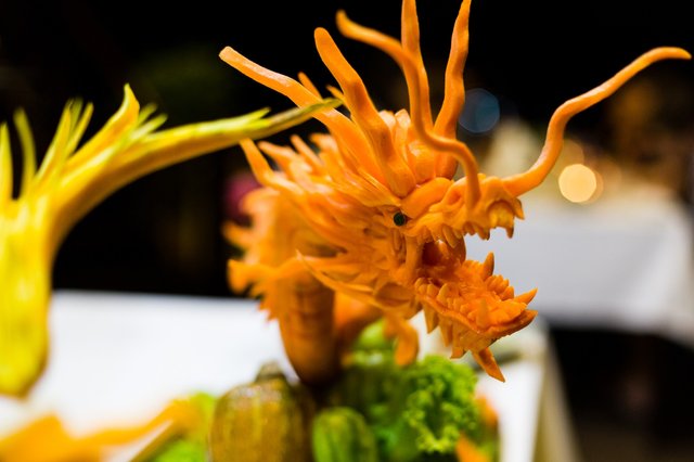 Among the fine dining optioned, they also had a an impressive fruit/vegetable carving display