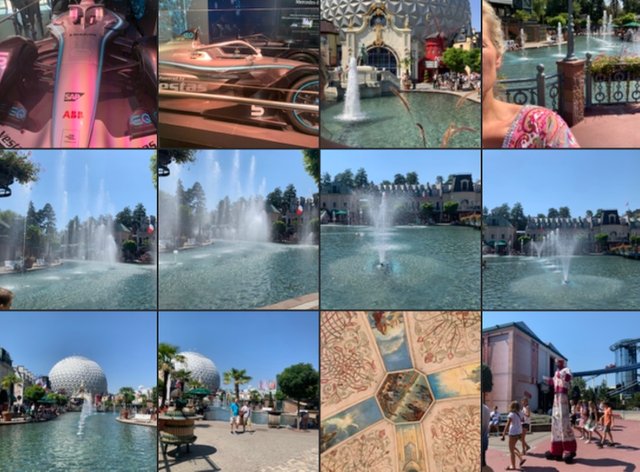 The have water all over the park and the fountains are moving to music.