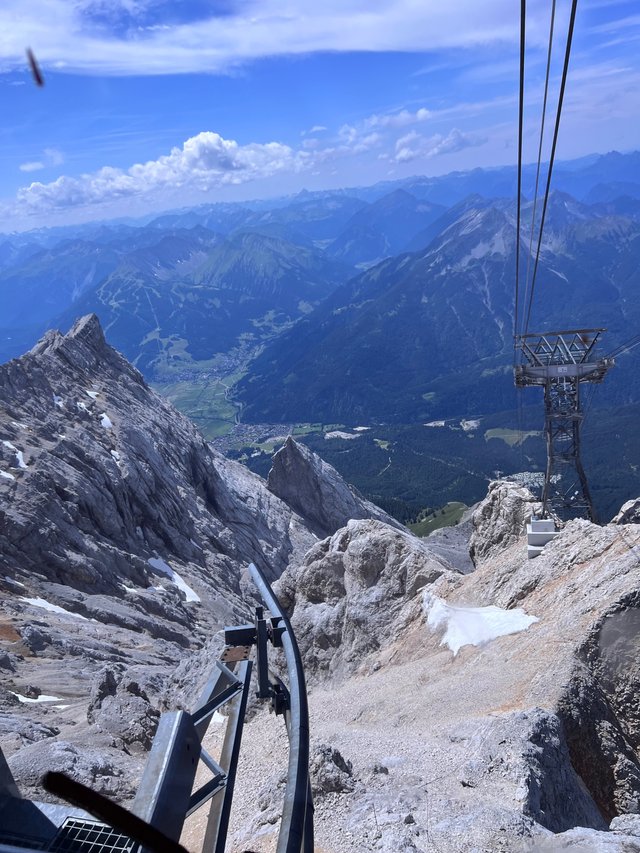 This is the rails and the view when we arrived at the top