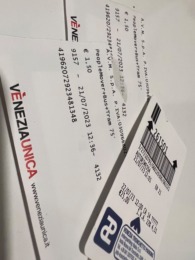 the tickets of the great day in Venice