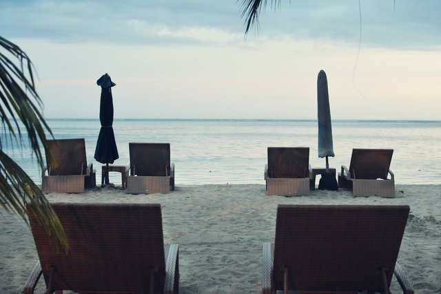 Most beach lounge chairs sit empty