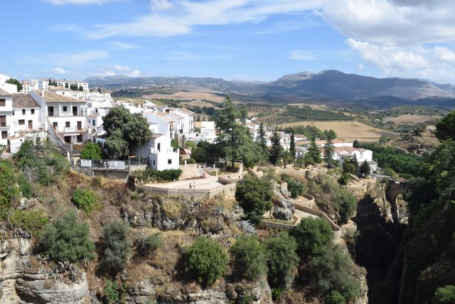 Ronda with the mountainside backdrop