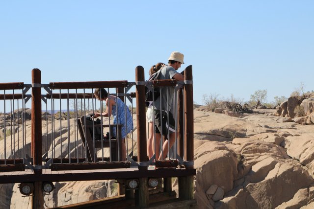 My friends on one of the viewing decks.