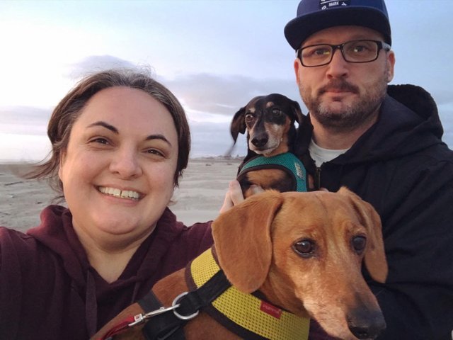 Family beach walk near our AirBNB