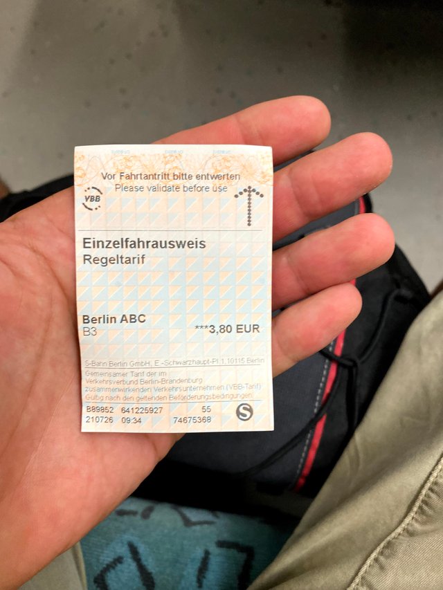Train ticket from the airport to downtown Berlin