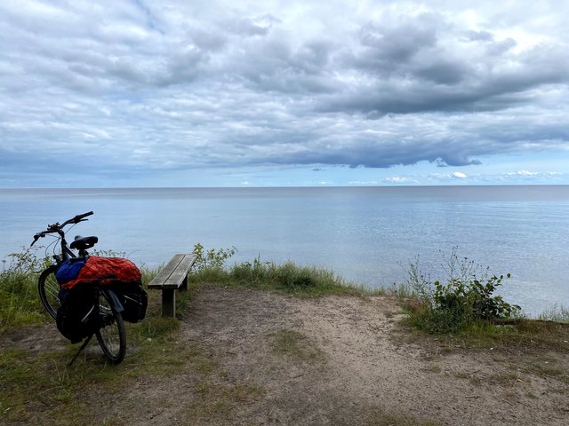 The touring cyclist bench