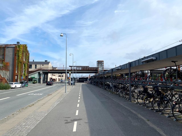 Bike parking near the train station in Koge