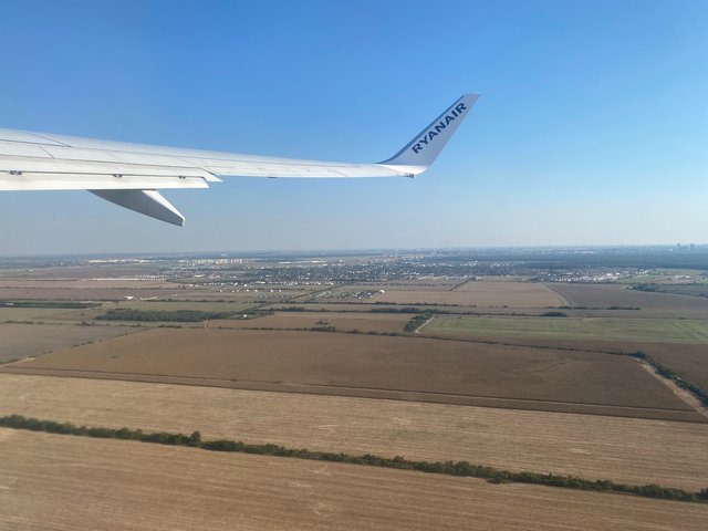 Taking off from Otopeni airport in Bucharest, Romania
