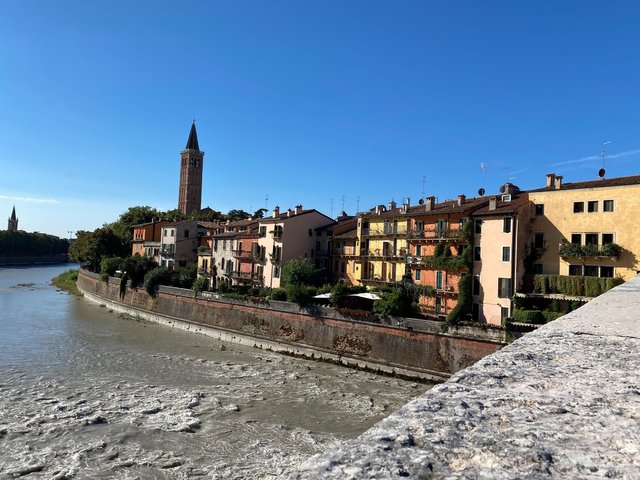 Adige waters a bit muddy this morning from the last night rain