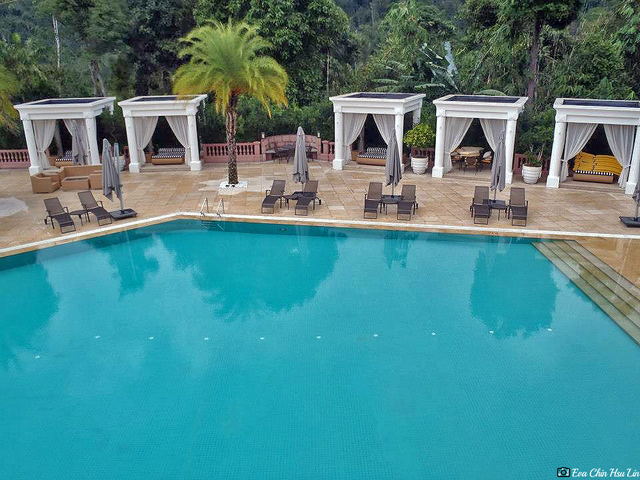 View of the pool from above.