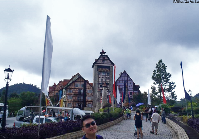 Entrance to the French-themed village.