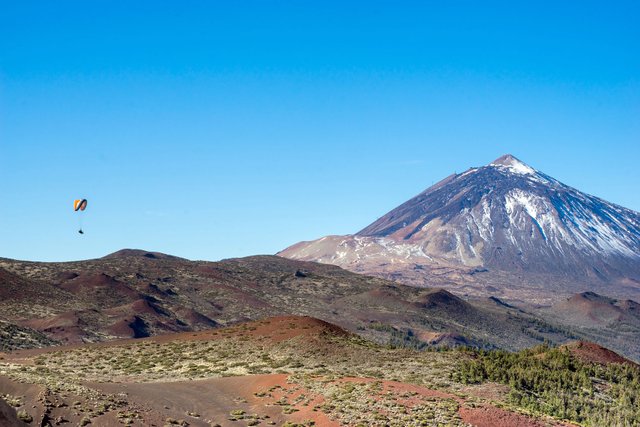 Paragliders and el Teide