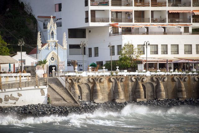 Playa de San Marcos Tenerife with church