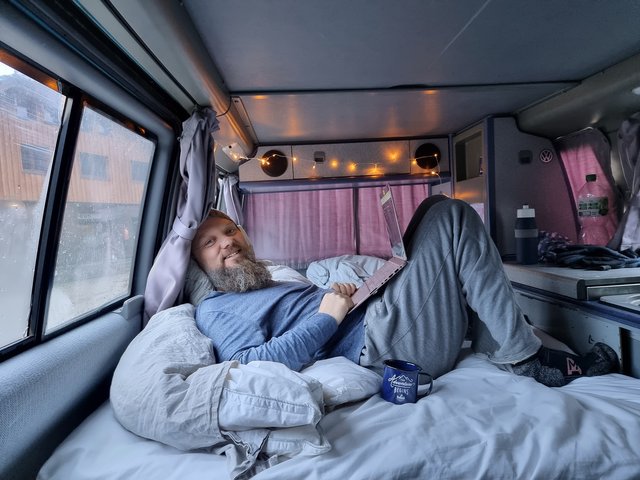 Van life workstation!