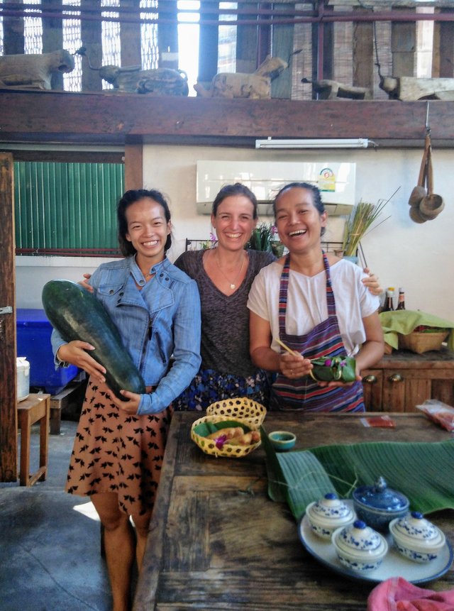 Mo, me and Ae with the giant zucchini that grow in their garden! 