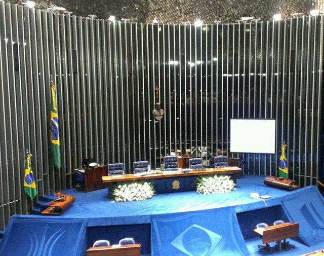 View of the presidium of the upper chamber of the Senate legislative branch