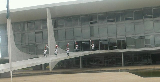 Close up: The changing of the guard in the executive palace of the federal government of Brazil
