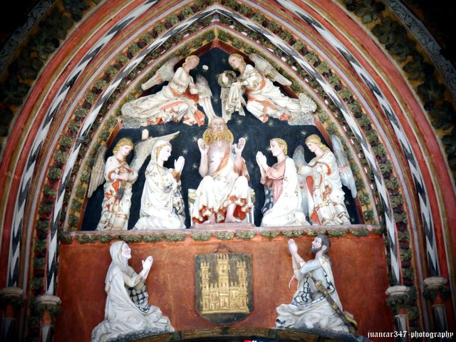 Doorway of the Corpus Christi Chapel, 16th century Gothic and original polychrome