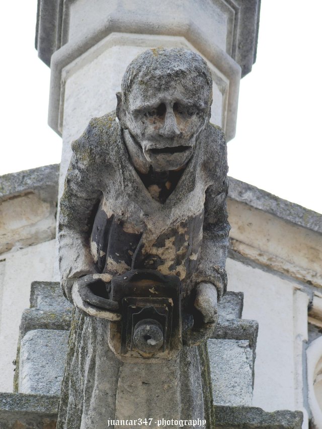 Gárgola reconvertida en fotógrafo de principios del siglo XX