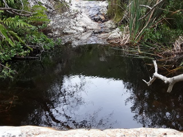 Garden Route cliff ravines where rivers run to the sea just below after the summer rains