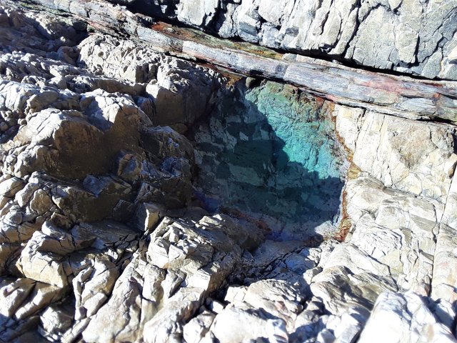 The water in this little pool is so clear that you can hardly see it