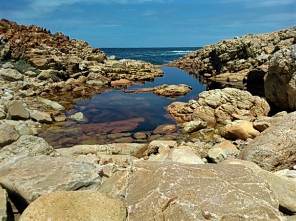 Pools of paradise on the remote and deserted shoreline