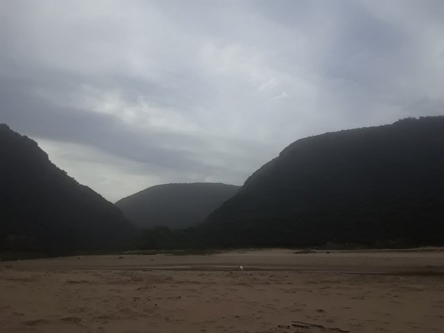 Looking upstream and inland from the beach