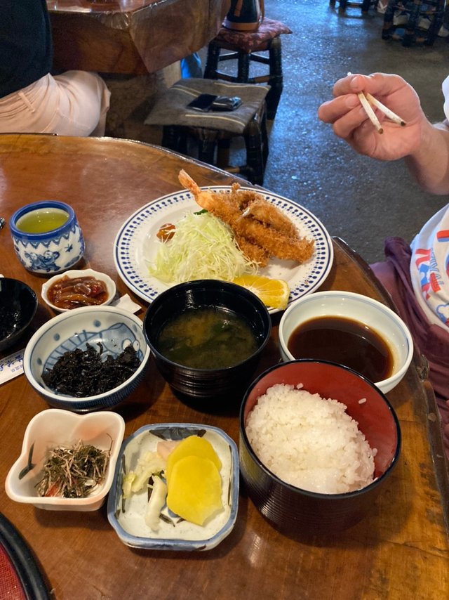 Lunch in Matsuzaki, fried seafood. Very nice restaurant (Link below).