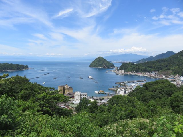 The view of the area around the beach from the hills.