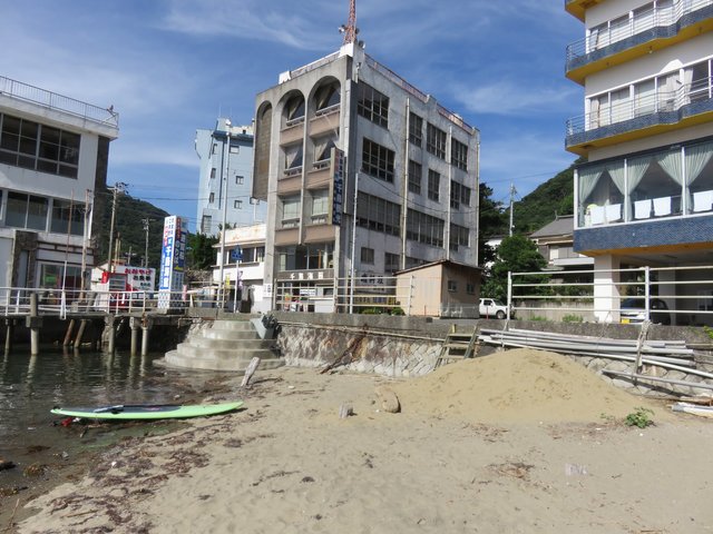 Looking to the car park, behind the buildings.