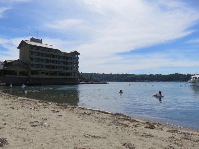 The famous beach looking south.