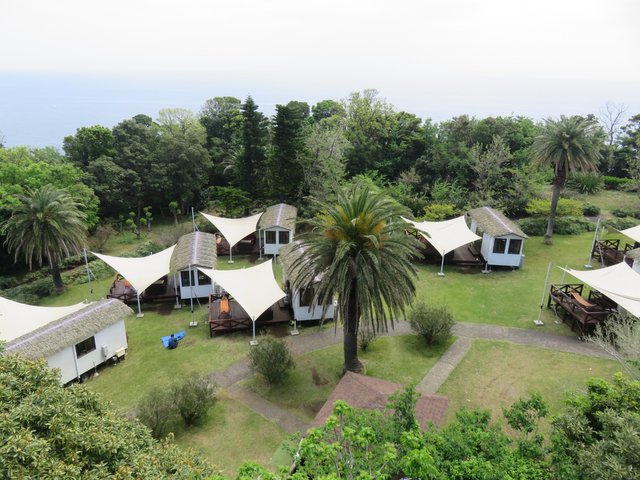 Looking in the opposite direction over the glamping area.