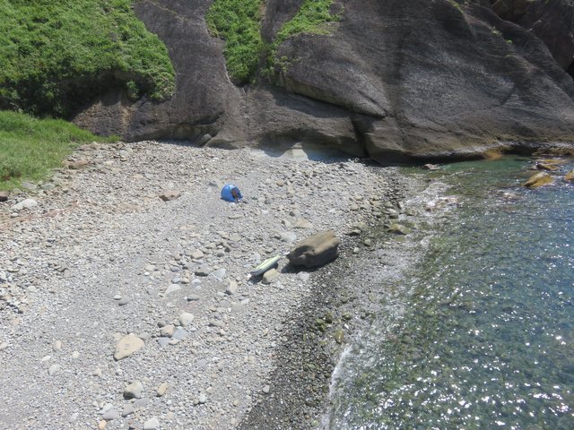 Exploring the cliffs at the camp.