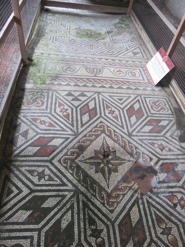 Some well preserved mosaics with vivid colours.